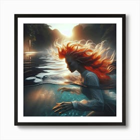 Lady In Water Art Print