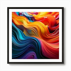 Firefly Flowing Signal Colors In A Vibrant 3d Abstract Design 78773 Art Print