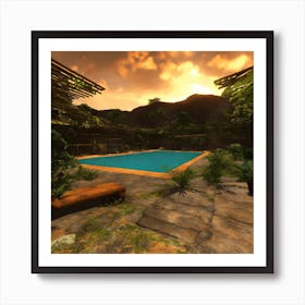 Pool In The Jungle Art Print