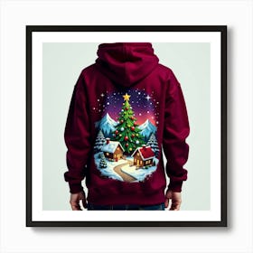 Christmas Tree Hoodie Art Print