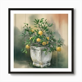 Lemons In A Pot Art Print