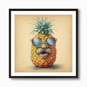 Pineapple With Sunglasses 2 Art Print