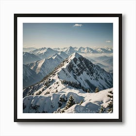 A Cold and Snowy Mountain Peak Art Print