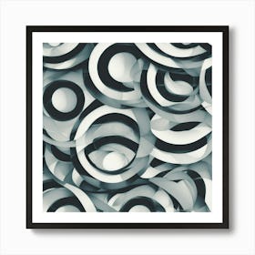 Black And White Circles Art Print