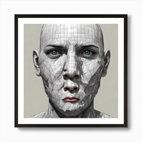 Polygonal Face Art Print