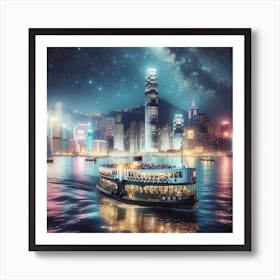 Night In Hong Kong Art Print