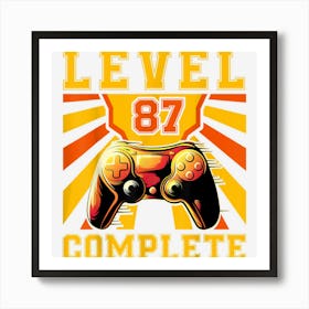 Gamer Gamer Controller 87th Birthday Level 87 Art Print