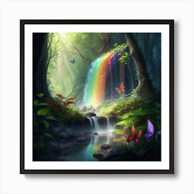 Rainbow Waterfall Art Print