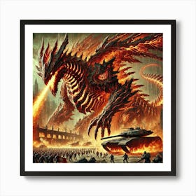 A Depiction Of Ignis Draconis, A Massive Dragon Li Art Print