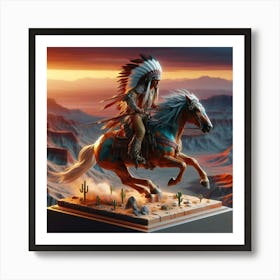 Warrior Horseback Art Print