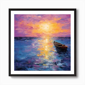 Lustrous Lavender: Monet's Brush on Seawater Canvas Art Print