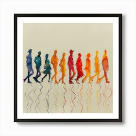 Colour People Walking In The Street - colorful cubism, cubism, cubist art,    abstract art, abstract painting  city wall art, colorful wall art, home decor, minimal art, modern wall art, wall art, wall decoration, wall print colourful wall art, decor wall art, digital art, digital art download, interior wall art, downloadable art, eclectic wall, fantasy wall art, home decoration, home decor wall, printable art, printable wall art, wall art prints, artistic expression, contemporary, modern art print, Art Print