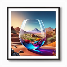 Wine Glass In The Desert 2 Affiche