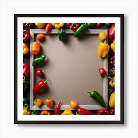 Colorful Peppers In A Frame 22 Art Print