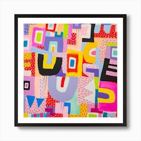 Abstract colorful shapes 1 Art Print