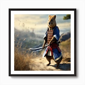 Samurai Squirrel Art Print