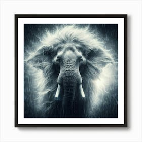 Elephant In The Rain 4 Art Print