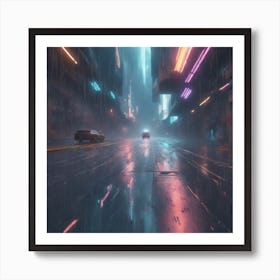 Rainy Night In The City 2 Art Print