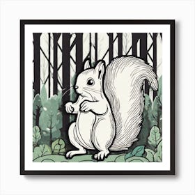 Squirrel In The Woods 22 Art Print