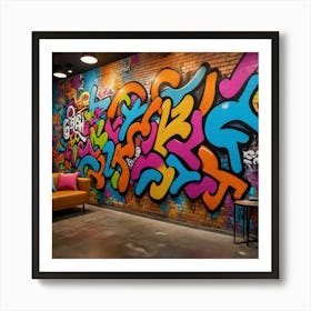 Words of the Street: Graffiti on Bricks Art Print