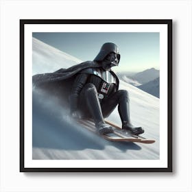 Darth Vader Goes Sledding Star Wars Art Print Affiche