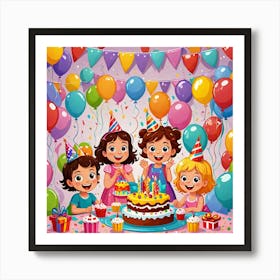 Birthday Party For Kids Art Print