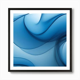 Abstract Blue Wave 2 Art Print