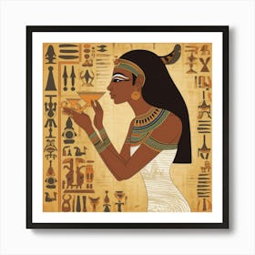 Egyptian Woman Drinking Tea 1 Art Print