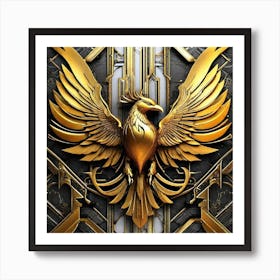 Golden Phoenix 2 Art Print