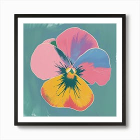 Wild Pansy 1 Square Flower Illustration Art Print