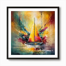 Abstract Voyage Of Sailing into Color Art Print