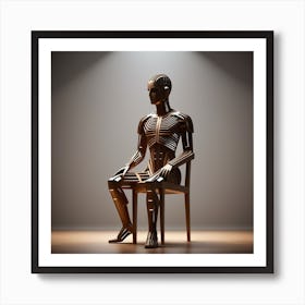 Skeleton Sitting On A Chair 11 Art Print