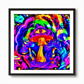 Psychedelic Mushroom Art Print