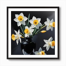 Daffodils In A Vase 3 Art Print