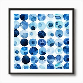 Watercolor Blue Circles Art Print