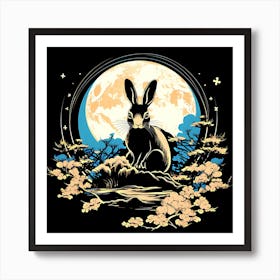 Rabbit In The Moonlight 2 Art Print