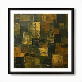 Abstract Painting, Oil On Canvas, Brown Color Art Print