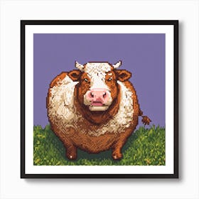Pixel Cow Art Print