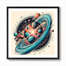 Saturn Planets Art Print