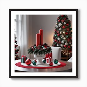 Christmas Table Setting 16 Art Print