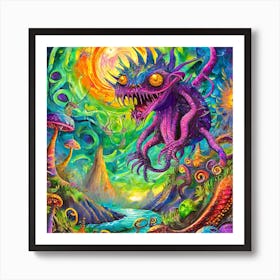 Psychedelic Monster 1 Art Print