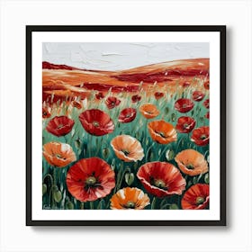 Abstract Poppy Field Art Print