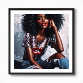 Afro Girl 70 Art Print