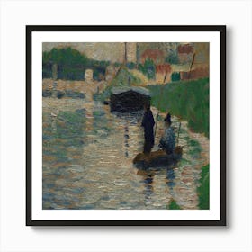 View Of The Seine By Georges Seurat Art Print