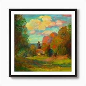 Autumn In The Village Art Print