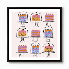 Cakes In The Window Square Art Print