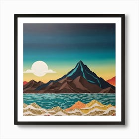 'Sunset Over The Ocean' Art Print