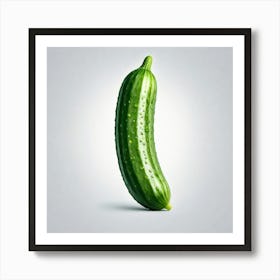 Cucumber On A White Background Art Print
