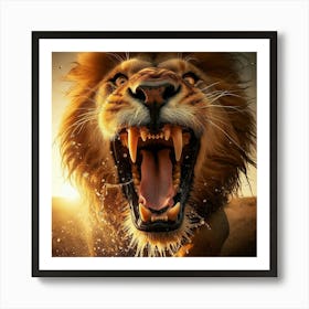 Lion Roaring 3 Art Print