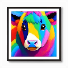 Rainbow Cow Art Print